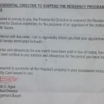 A copy of the sack letter
